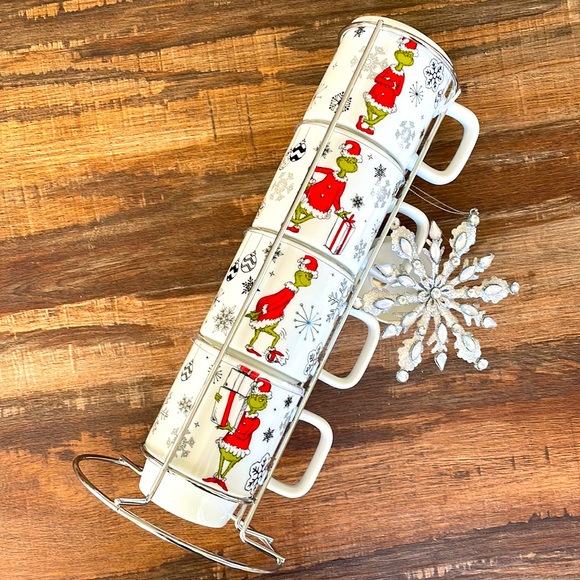 Other - Grinch Stackable Mugs with Stand